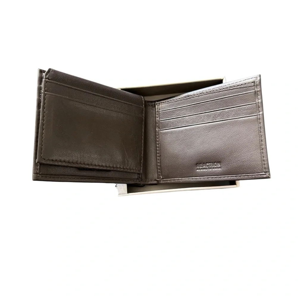 Kenneth Cole Reaction Men's Bifold Leather Wallet Brown